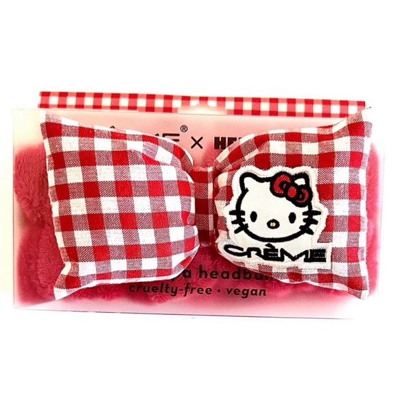 Hello Kitty Headband Red & White Gingham Check - Picture 2 of 6